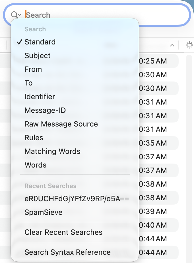 search menu