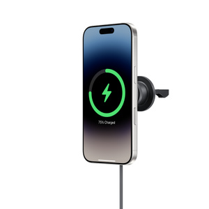 mophie Car Vent Mount with iPhone magnetically attached