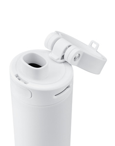 HidrateSpark PRO 2 智能水杯的外观俯视图，水杯已装好直饮盖。