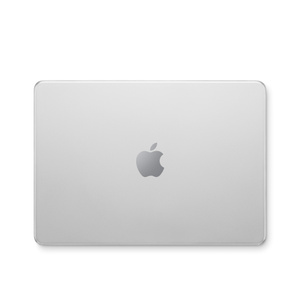 Mophie Slimline MacBook Air Hardshell case, top exterior, covers rounded corners, MacBook installed with Apple logo visible in centre