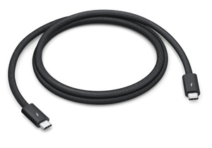 Thunderbolt 5 Pro Cable (1 metre) features a black braided design that coils without tangling, and can transfer data at up to 40 gigabytes per second.