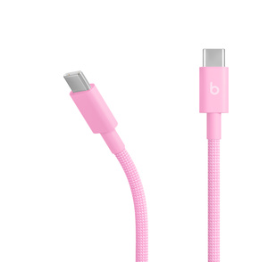 Beats USB-C to USB-C Woven Cable (1.5 m / 5 ft) in Power Pink.