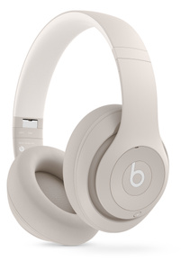 Beats Studio Pro Wireless Headphones in Sandstone, with ultra-plush engineered leather cushions for extended comfort and durability.