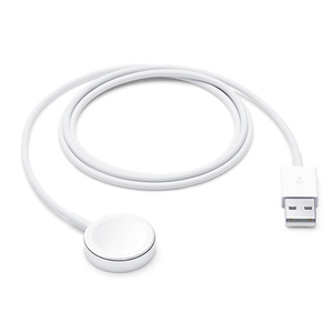 كابل شاحن Apple Watch المغناطيسي بطول 1 متر، والسلك ملفوف.