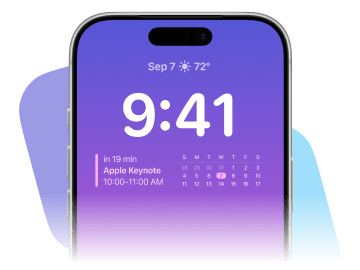 iPhone with lock screen widgets.