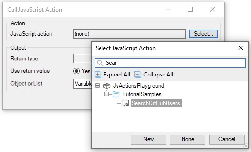 select search GitHub users