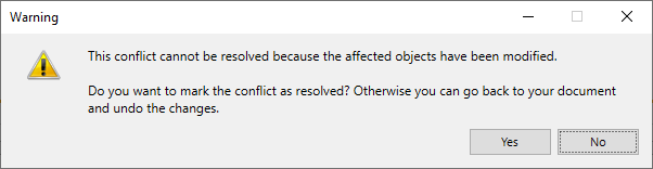 Conflict cannot be resolved