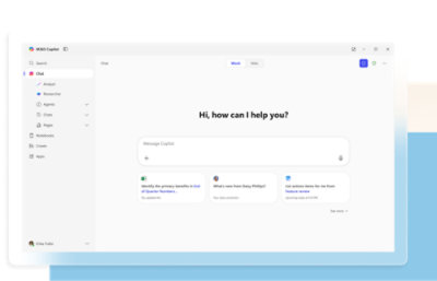 显示 Copilot 对话助手提示窗口的智能 Microsoft 365 Copilot 副驾驶® 对话助手