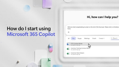 Microsoft 365 Copilot getting started interface