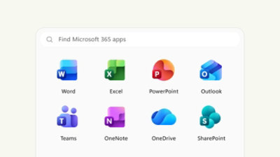 Microsoft 365 应用，包括 Word、Excel、PowerPoint、Outlook、Teams、OneNote、OneDrive 和 SharePoint。