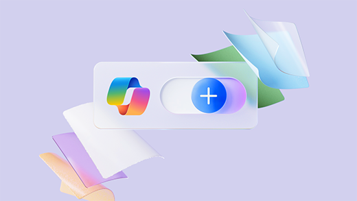 3D ilustrācija ar Copilot pārslēgšanas UI pogu