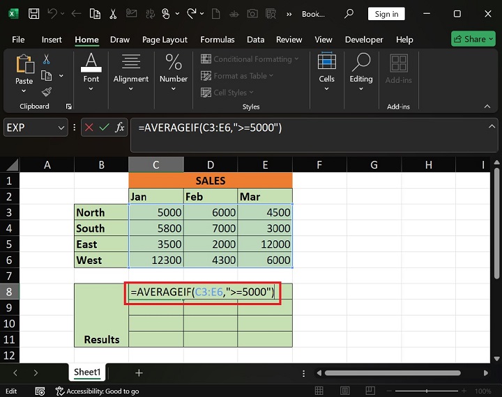 AVERAGEIF Function