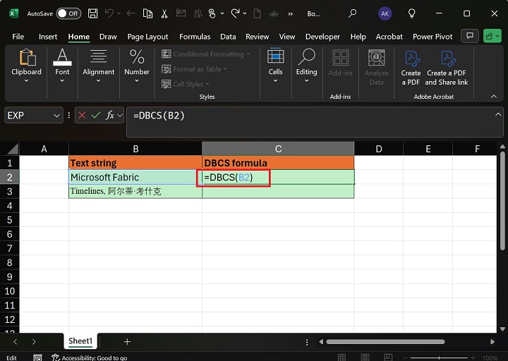 DBCS Function 1