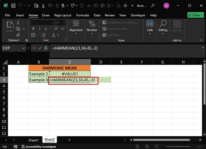 HARMEAN Function5