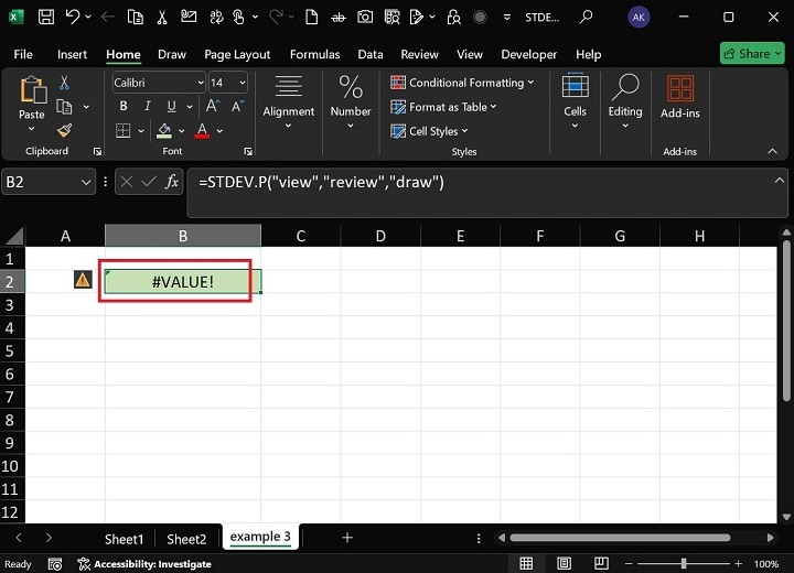STDEV.P Function6